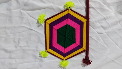 Handmade, Home Decor , Hotpot ,Wool Threads Hand Fan , Basket , Village Style, India Pakistan , Sisterandbro