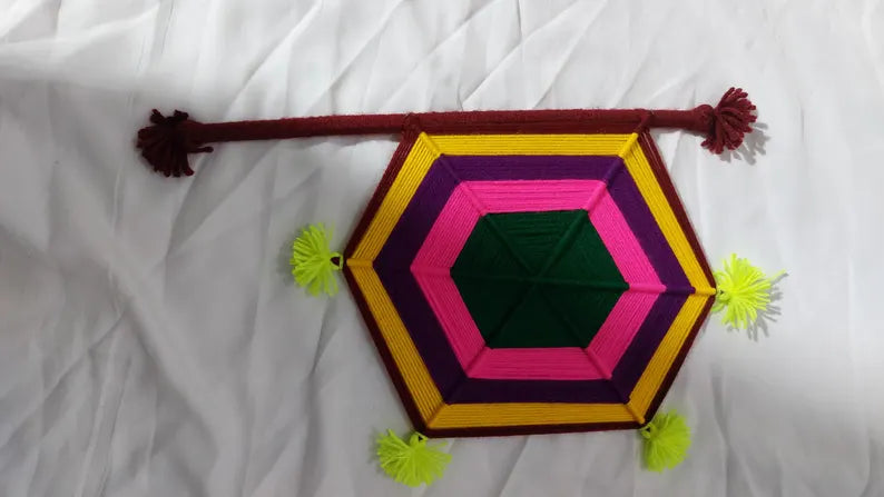 Handmade, Home Decor , Hotpot ,Wool Threads Hand Fan , Basket , Village Style, India Pakistan , Sisterandbro